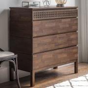 Bahia Wooden Chest Of 4 Drawers In Brown