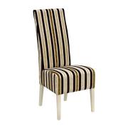 Skyline High Back Clio Stripe Dining Chair In Stone Finish