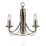 Maypole 2 Light Antique Brass Switched Wall Lamp