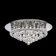 Hanna Chrome Flush Crystal Ball 6 Light Ceiling Light