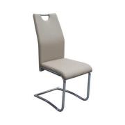 Capella Faux Leather Dining Chair In Khaki