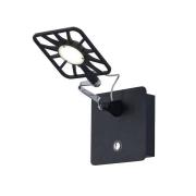 LED 1 Lamp Square Head Black Wall Light