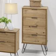 Avoch Wooden Narrow Chest Of 4 Drawers In Oak