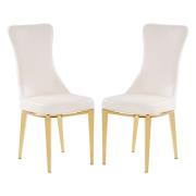 Denebola White PU Leather Dining Chair In A Pair