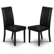 Haneul Black Faux Leather Dining Chair In Pair