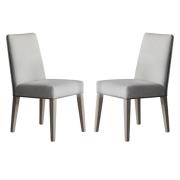 Roselle Cement Linen Fabric Dining Chairs In Pair