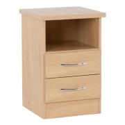 Mark Wooden Bedside Cabinet With 2 Drawers In Sonoma Oak