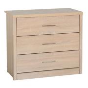 Laggan Wooden Chest Of 3 Drawers In Light Oak Veneer