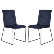 Sorani Blush Velvet Dining Chairs With Metal Legs In Pair