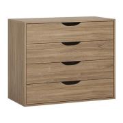 Moneti Chest Of 4 Drawers In Stirling Oak And Matt Black