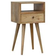 Tufa Wooden Petite Bedside Cabinet In Oak Ish