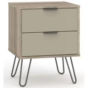 Avoch Wooden Bedside Cabinet With 2 Drawers In Light Oak