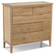 Harriet Chest Of Drawers In Robust Solid Oak With 5 Drawers