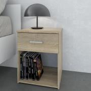 Scalia Wooden Bedside Cabinet With 1 Drawer In Oak