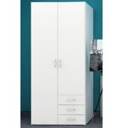 Scalia Wooden Large Wardrobe With 2 Doors 3 Drawers In White