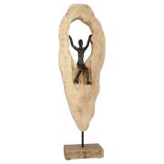 Cliffdiver Aluminium Sculpture In Bronze With Wooden Frame