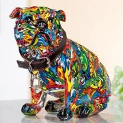 Mops Sitting Pop Art Poly Design Sculpture In Multicolor