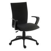 Atlas Fabric Home Office Chair In Black With Castors