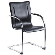 Jubilee Home Office Visitor Chair In Black PU With Chrome Frame