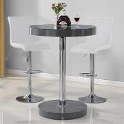 Havana Grey Gloss Bar Table With 2 Ripple White Stools