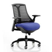 Flex Task Black Back Office Chair With Stevia Blue Seat