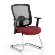 Portland Black Back Visitor Chair With Ginseng Chilli Seat