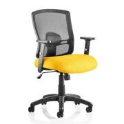 Portland Task Black Back Office Chair With Senna Yellow Seat