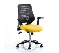 Relay Task Black Back Office Chair With Senna Yellow Seat