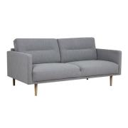 Nexa Fabric 2 Seater Sofa In Soul Grey With Oak Legs