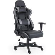 Caldwell Faux Leather Gaming Chair In Black And Grey