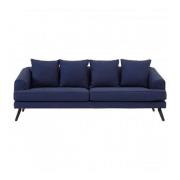 Myla 3 Seater Fabric Sofa In Navy Blue