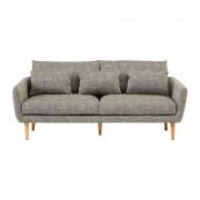 Altos Upholstered Fabric 3 Seater Sofa In Grey