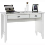 Laramie Wooden Laptop Desk With 2 Drawers In Soft White