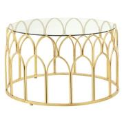 Cascade Clear Glass Top Coffee Table With Gold Leaf Frame