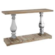 Mintaka Wooden Console Table With Silver Legs In Natural