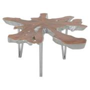 Praecipua Wooden Coffee Table In Natural And Silver