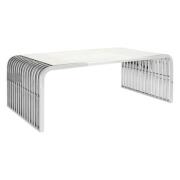 Sceptrum Curved Clear Glass Coffee Table With Steel Frame