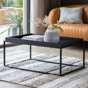 Fardon Wooden Rectangular Coffee Table In Black