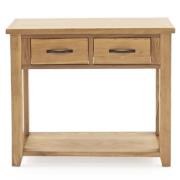 Romero Wooden Console Table With 2 Drawers In Natural