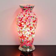 Izar Medium Pink Flower Design Mosaic Glass Vase Table Lamp