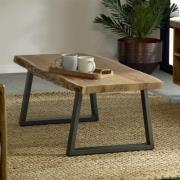 Catila Live Edge Wooden Coffee Table In Oak