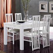 Regal Cromo Details White Gloss Dining Table With 4 Chairs