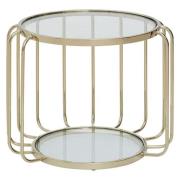 Orizone Clear Glass Top Side Table With Gold Steel Base