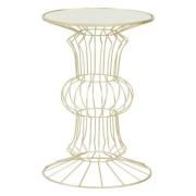 Xuange White Mirrored Glass Side Table With Light Gold Frame