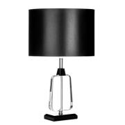 Tabhao Small Black Fabric Shade Table Lamp With Chrome Base