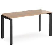 Arkos 1400mm Wooden Computer Desk In Beech With Black Legs