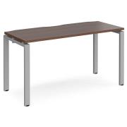 Arkos 1400mm Wooden Computer Desk In Walnut With Silver Legs