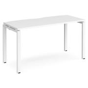 Arkos 1400mm Wooden Computer Desk In White With White Legs