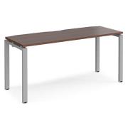 Arkos 1600mm Wooden Computer Desk In Walnut With Silver Legs