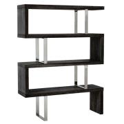 Ulmos Wooden Shelving Unit With Steel Frame In Black